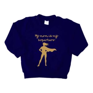 Sweater - My mom is my superhero - SuperFam - Marineblauw