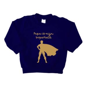 Sweater - Papa is mijn superheld - SuperFam - Marineblauw