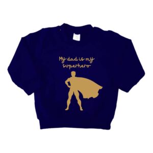 Sweater - My dad is my superhero - SuperFam - Marineblauw