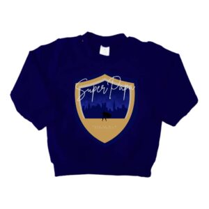 Sweater - Schild Papa is mijn superheld - SuperFam - Marineblauw
