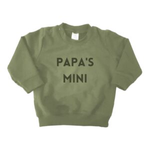 Sweater papa's mini olijfgroen - Mini&Co.