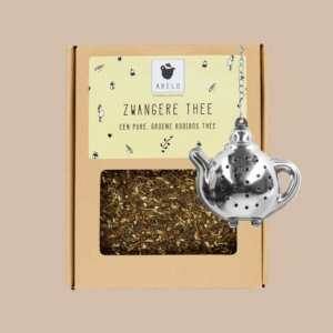Theekruidendoosje 'Zwangere thee' met thee-ei