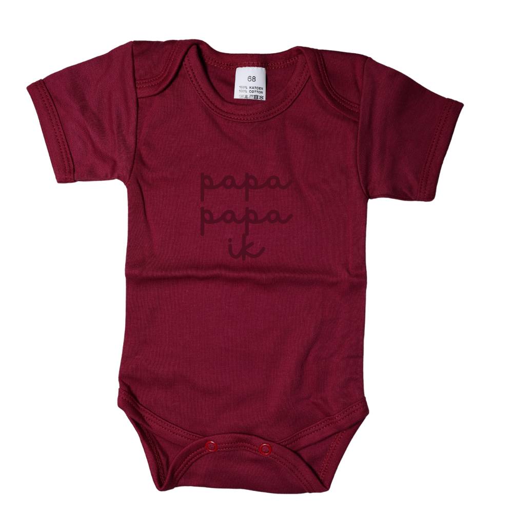 Romper papa papa ik burgundy - Mini&Co.