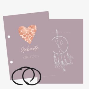 Bewaarbundel geboortekaartjes | Roze