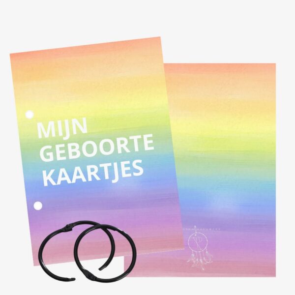 Bewaarbundel geboortekaartjes | Rainbow garden