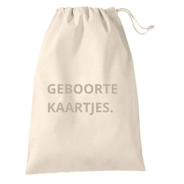 Bewaarbundel geboortekaartjes | bewaarzakje beige