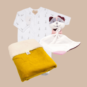 Mix&Match 'Slaapklaar' pakket (okergeel deken) - knuffeldoekje naar keuze