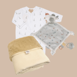 Mix&Match 'Slaapklaar' pakket (off-white deken) - knuffeldoekje naar keuze