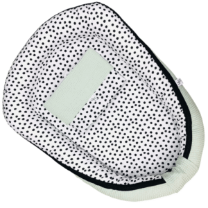 Babynestje rib met rits - mint dots
