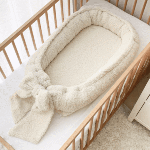 Babynestje teddy strik - crème
