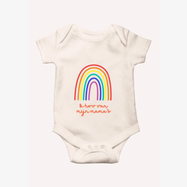 Romper - 'Ik hou van mijn mama's' regenboog