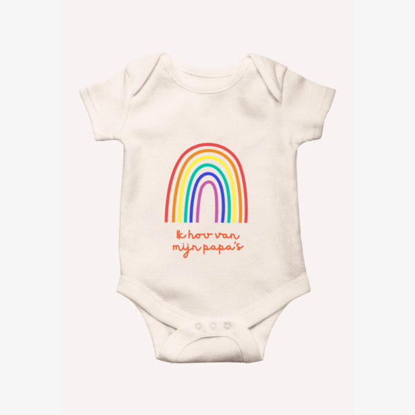 Romper - 'Ik hou van mijn papa's' regenboog
