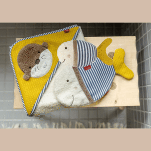 Badset - Badhanddoek Otter, washandschoen vis en badspeeltje vis