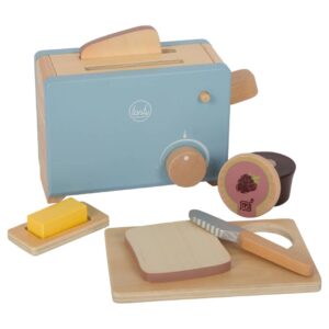 Houten Broodroosterset jam - lichtblauw