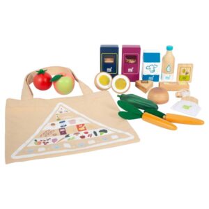 Houten vegetarische voedselset