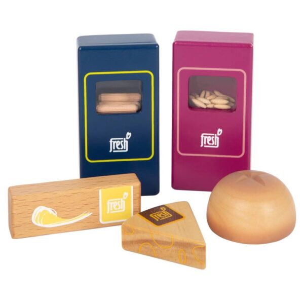 Houten vegetarische voedselset