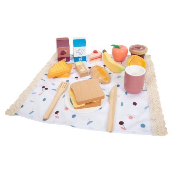 Houten picknickset met mand