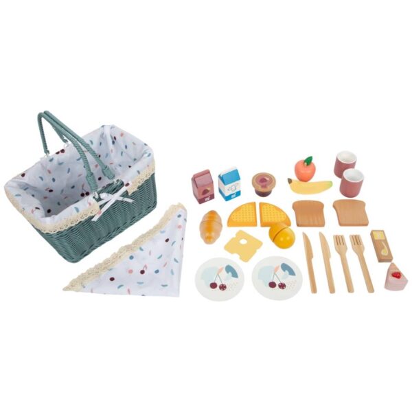 Houten picknickset met mand