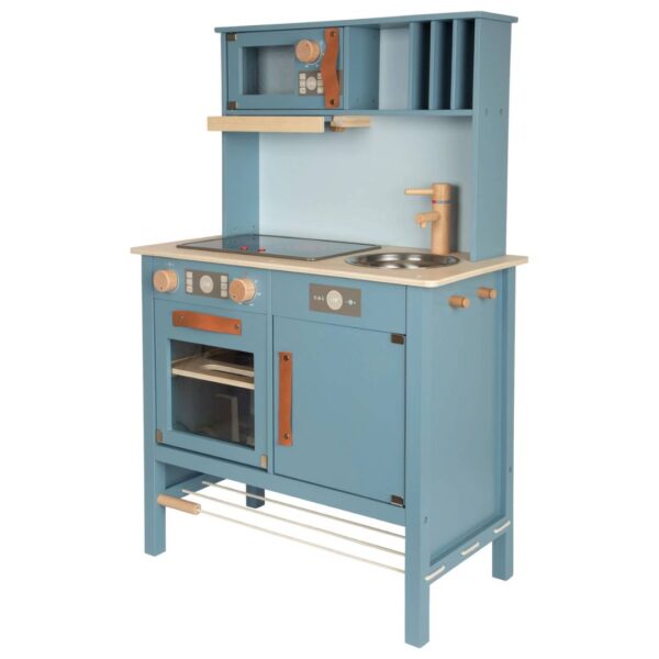Houten designkinderkeuken smoke blue