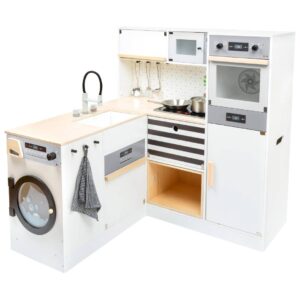Houten Modulaire XL Kinderkeuken - Zwart/Wit