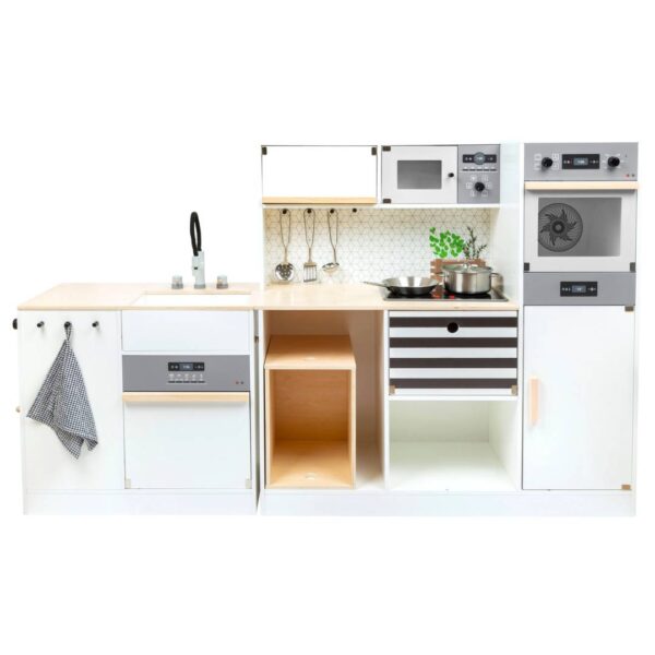 Houten Modulaire XL Kinderkeuken - Zwart/Wit