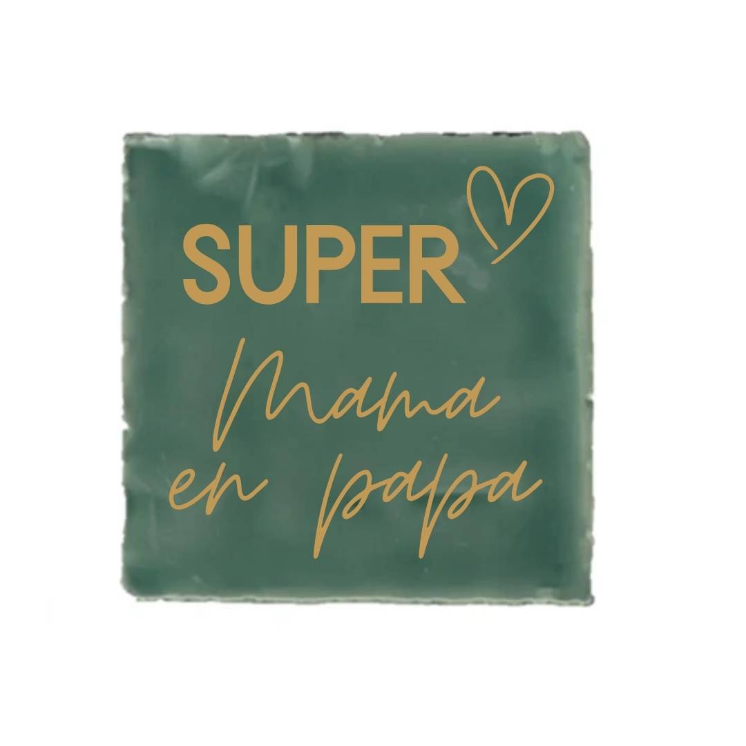Tegeltje-Super Mama en Papa-diverse kleuren - Afbeelding 2