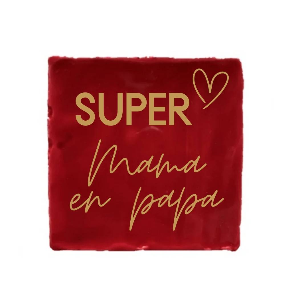 Tegeltje-Super Mama en Papa-diverse kleuren
