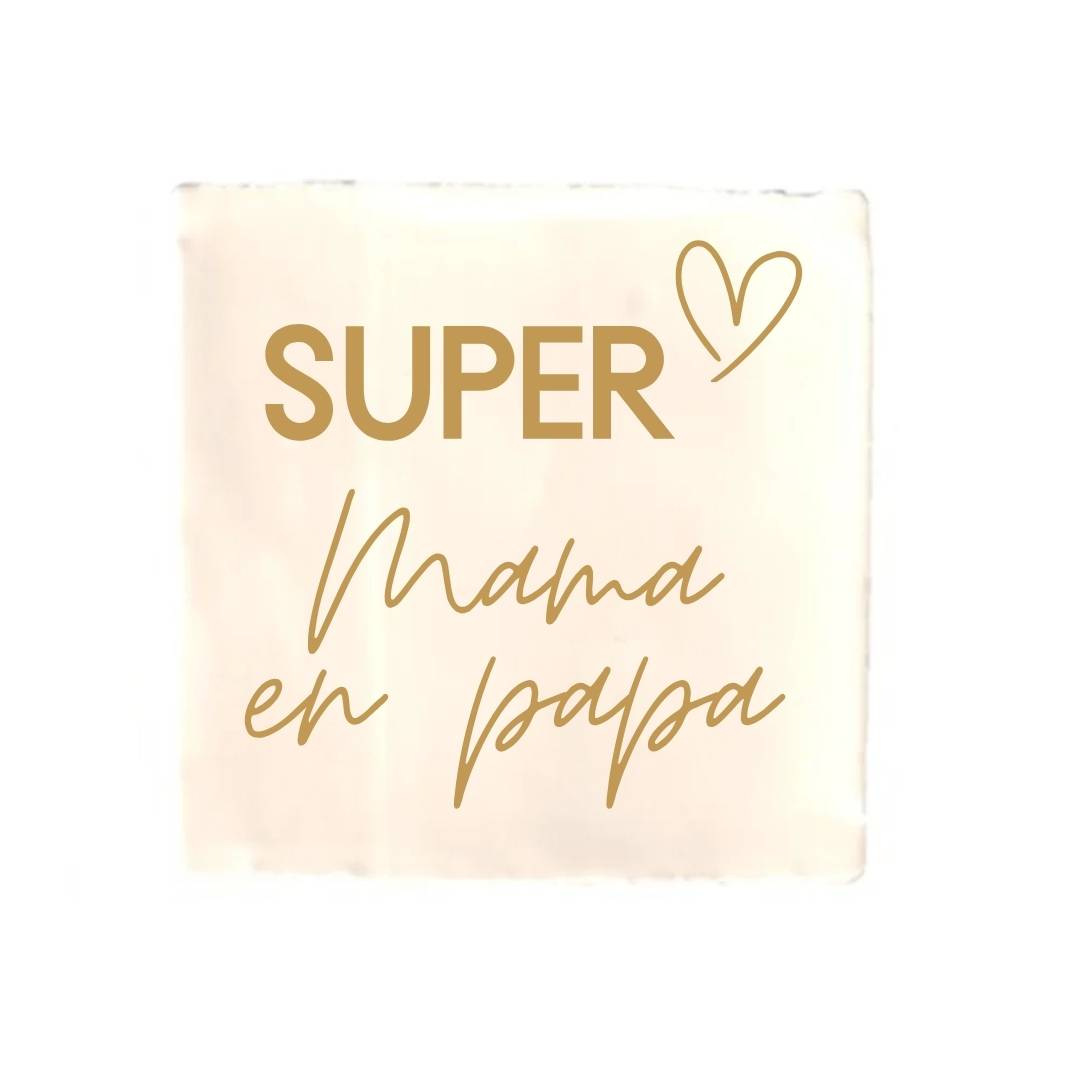 Tegeltje-Super Mama en Papa-diverse kleuren - Afbeelding 8