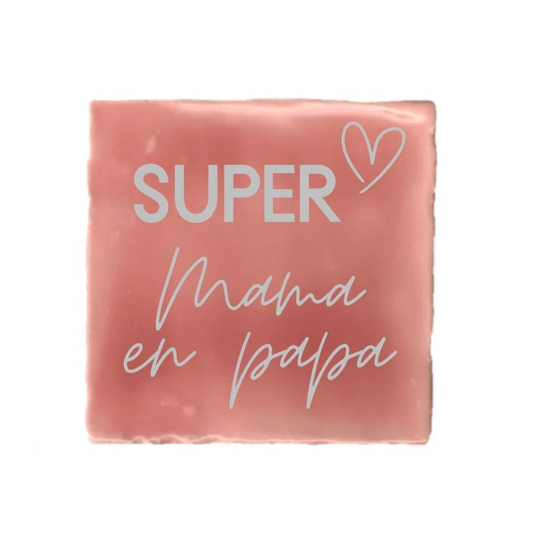 Tegeltje-Super Mama en Papa-diverse kleuren - Afbeelding 14