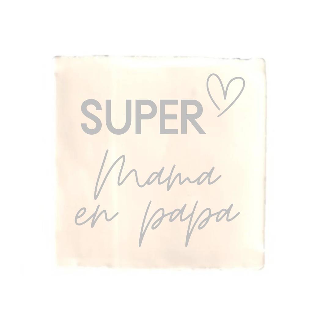 Tegeltje-Super Mama en Papa-diverse kleuren - Afbeelding 15
