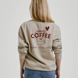Sweater coffee first beige - Mama en ik outfit