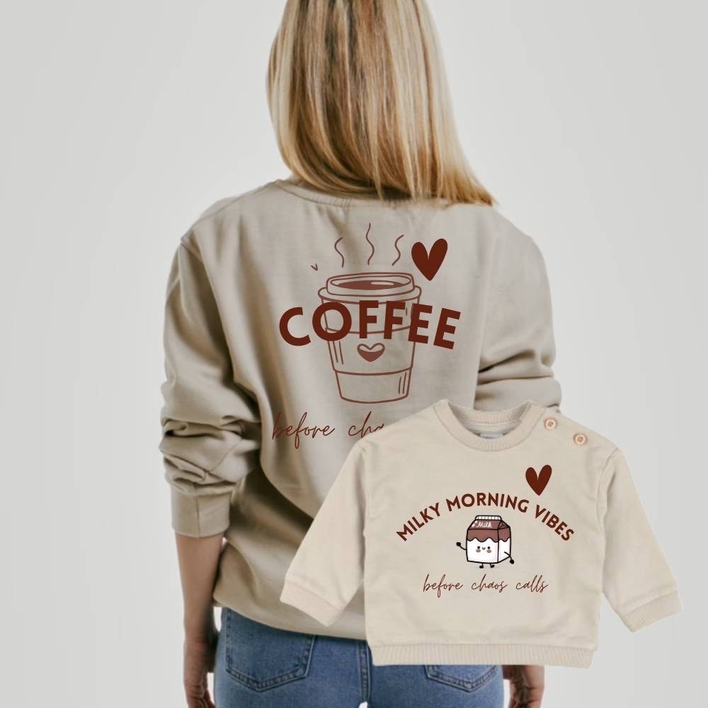 Giftset coffee first beige - Mama en ik outfit