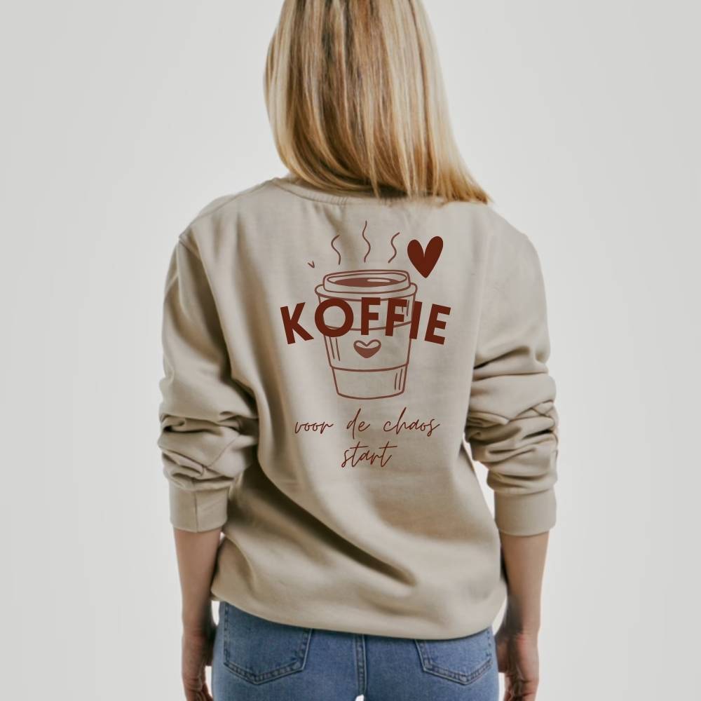 Sweater koffie eerst beige - Mama en ik outfit