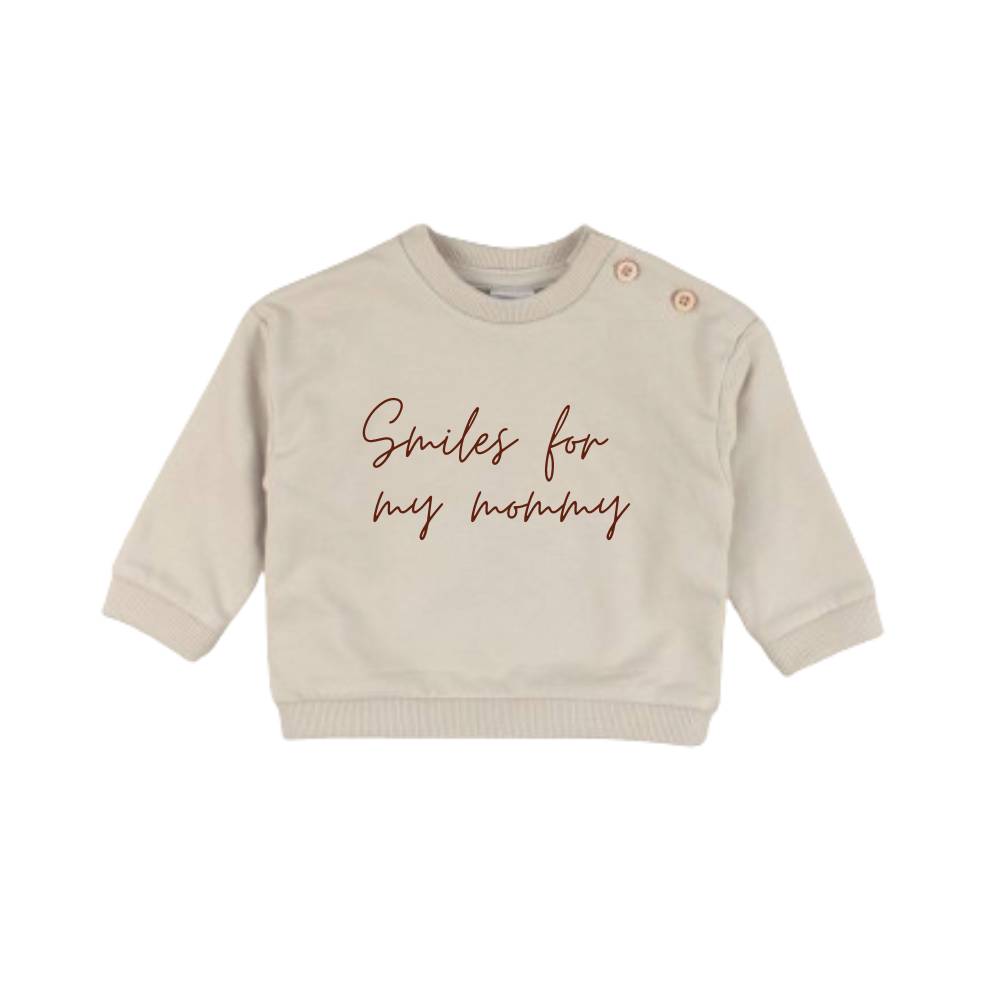 Sweater smiles for my mommy beige - Mama en ik outfit