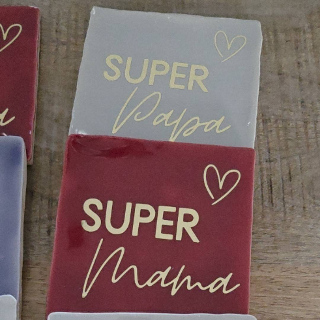 Tegeltje-Super Mama en Papa-diverse kleuren - Afbeelding 16