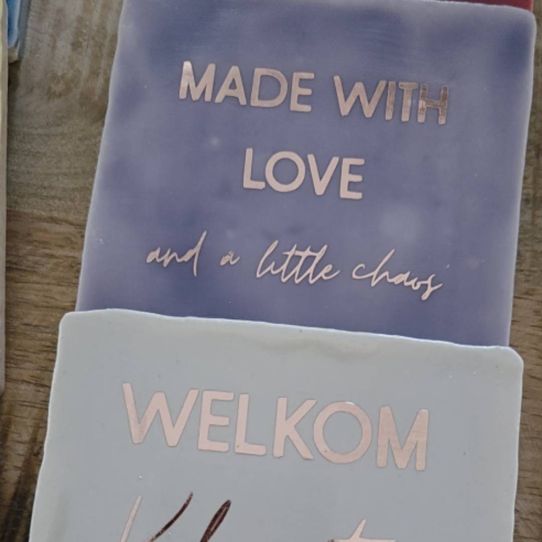 Tegeltje - Made with love - diverse kleuren - Afbeelding 16