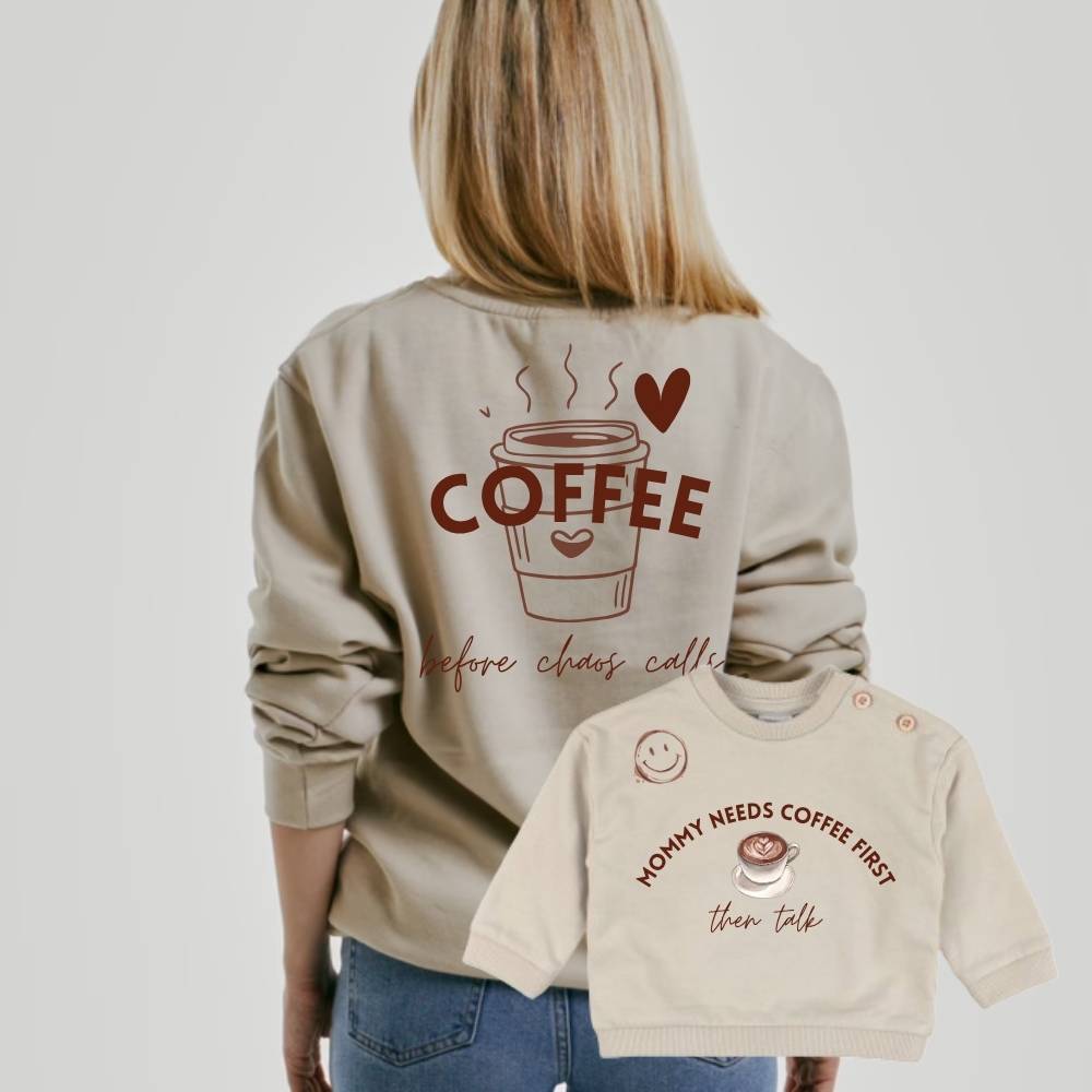 Set -Coffee first- Mama en ik outfit