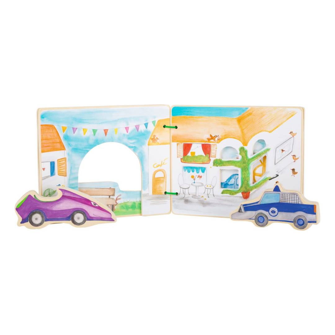 Houten interactief prentenboek politie