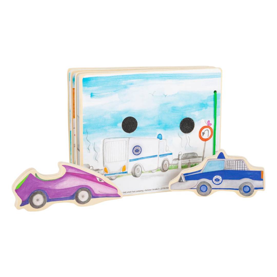 Houten interactief prentenboek politie