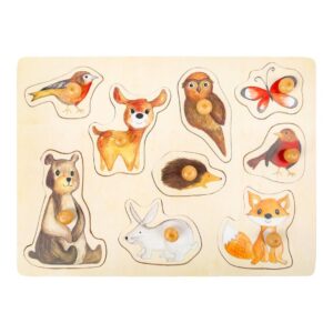 Houten puzzel bosdieren