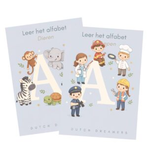 Leer het alfabet - Kleurboek - Schrijven - Herkennen - Dieren & beroepen