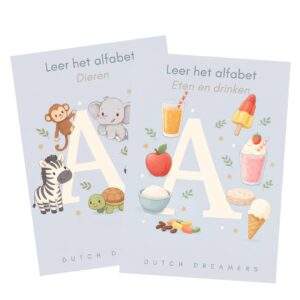 Leer het alfabet - Kleurboek - Schrijven - Herkennen - Dieren & eten en drinken