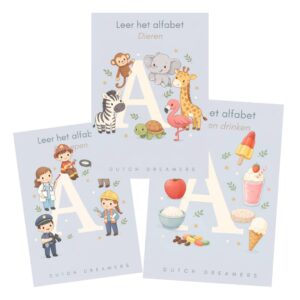 Leer het alfabet - Kleurboek - Schrijven - Herkennen - Dieren & Beroepen & eten en drinken