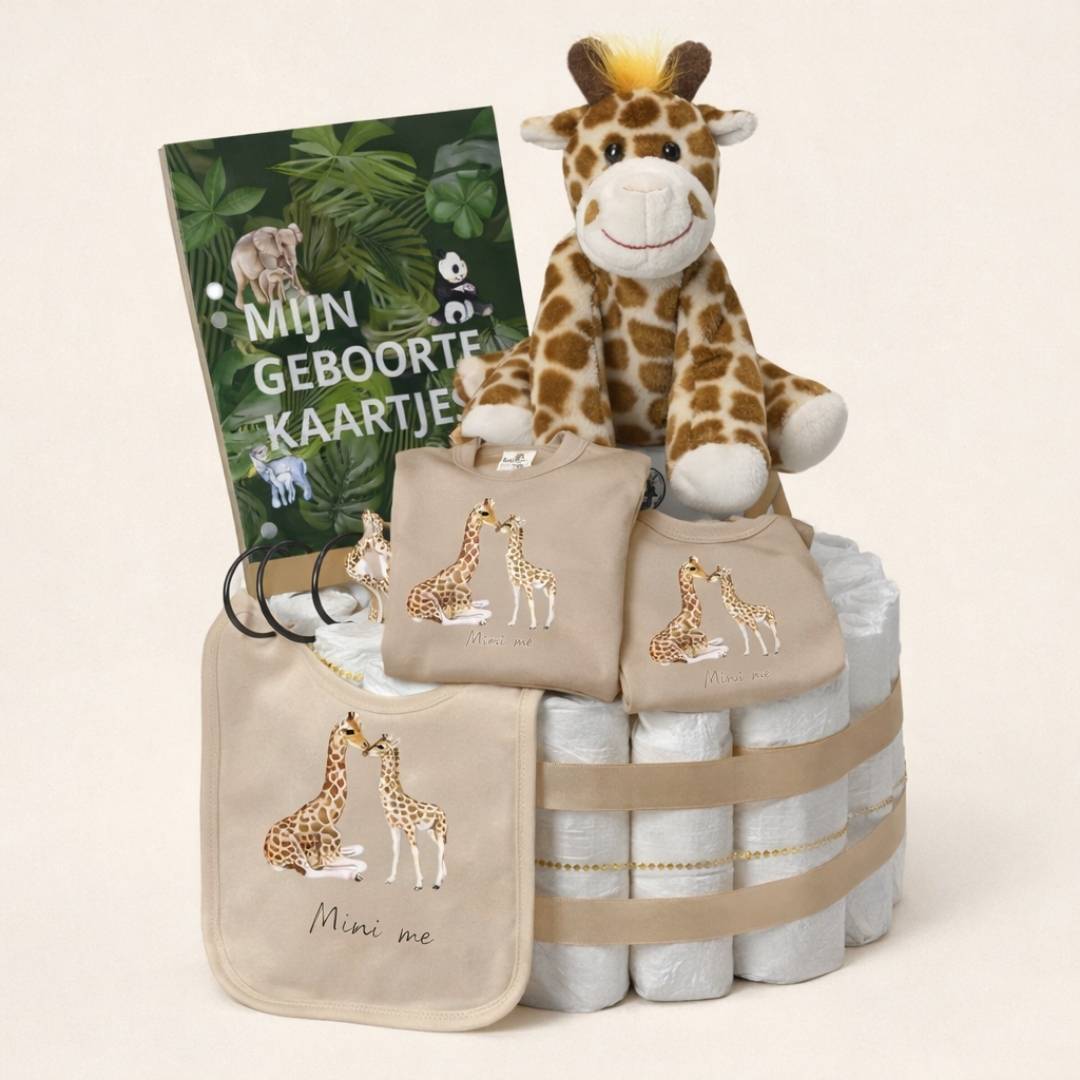 Luiertaart - Giraffe en mini - Little Wildlings