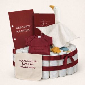 Luiertaart - Mama en ik - Bordeaux - (Bewust) Alleenstaande Moeder