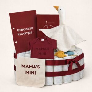 Luiertaart - Mama's mini - Bordeaux - (Bewust) Alleenstaande Moeder