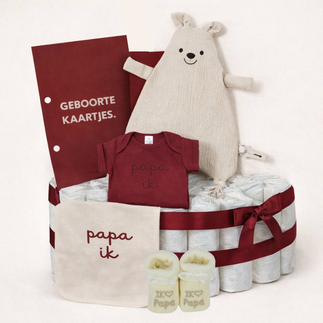 Luiertaart - Papa ik - Bordeaux - (Bewust) Alleenstaande Vader