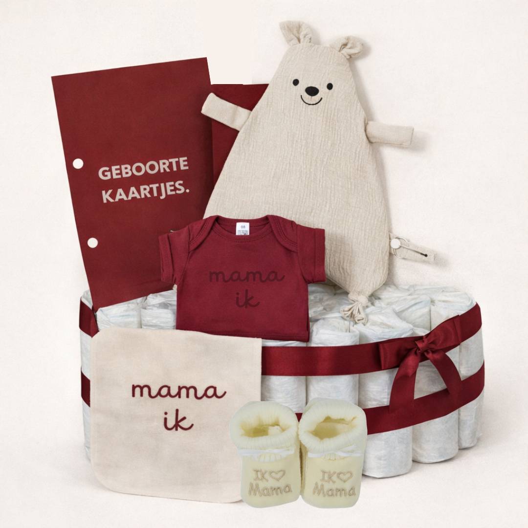 Luiertaart - Mama ik - Bordeaux - (Bewust) Alleenstaande Moeder
