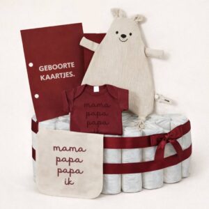 Luiertaart - Mama Papa Papa ik - Bordeaux