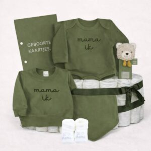 Luiertaart - Mama ik - Legergroen - (Bewust) Alleenstaande Moeder